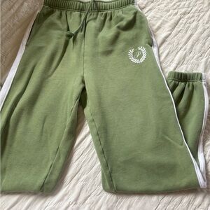 PINK Victoria's Secret Green and White Track Pants